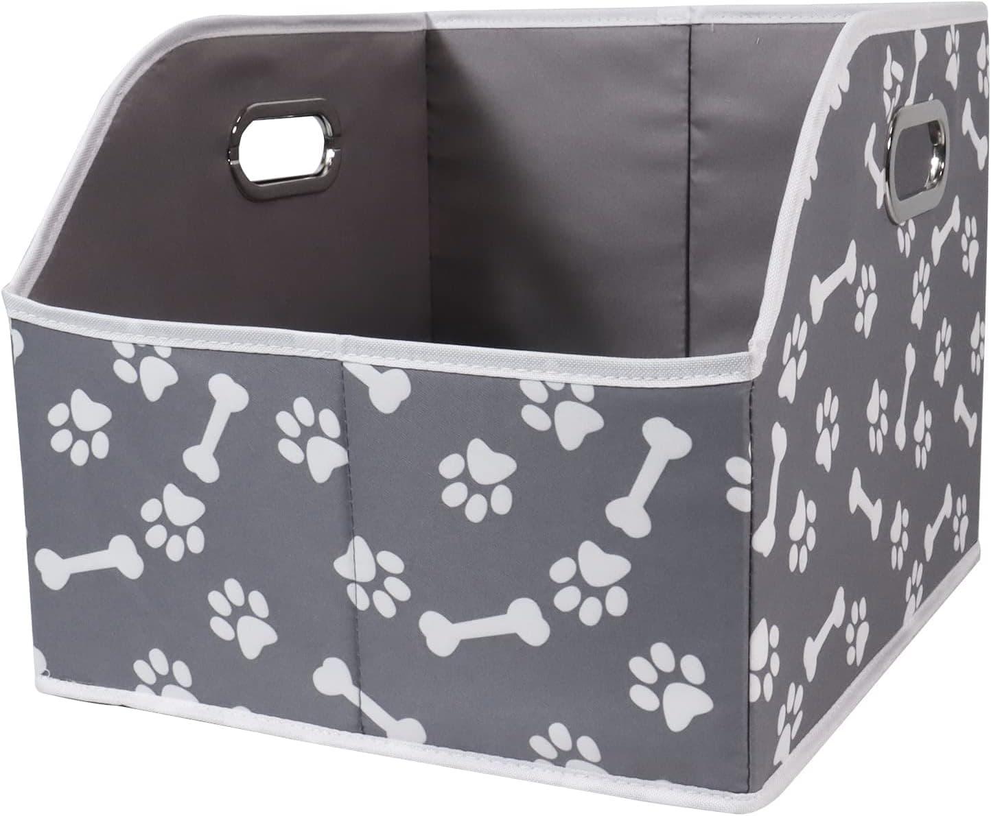 Geyecete Big Dog Toys Storage Bins Canvas Foldable Fabric Trapezoid with metal handles pet Baskets,Storage Bin Large toy box Organizer-BonePaw