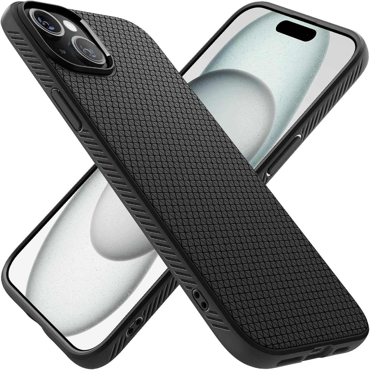 Spigen Liquid Air Designed for iPhone 15 Case (2023) [Military-Grade Protection] - Matte Black
