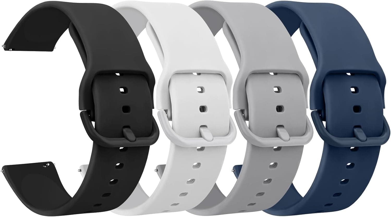 Meliya 4 Pack Watch Bands, 20mm 22mm Quick Release Soft Silicone Replacement Watch Strap for Women Men