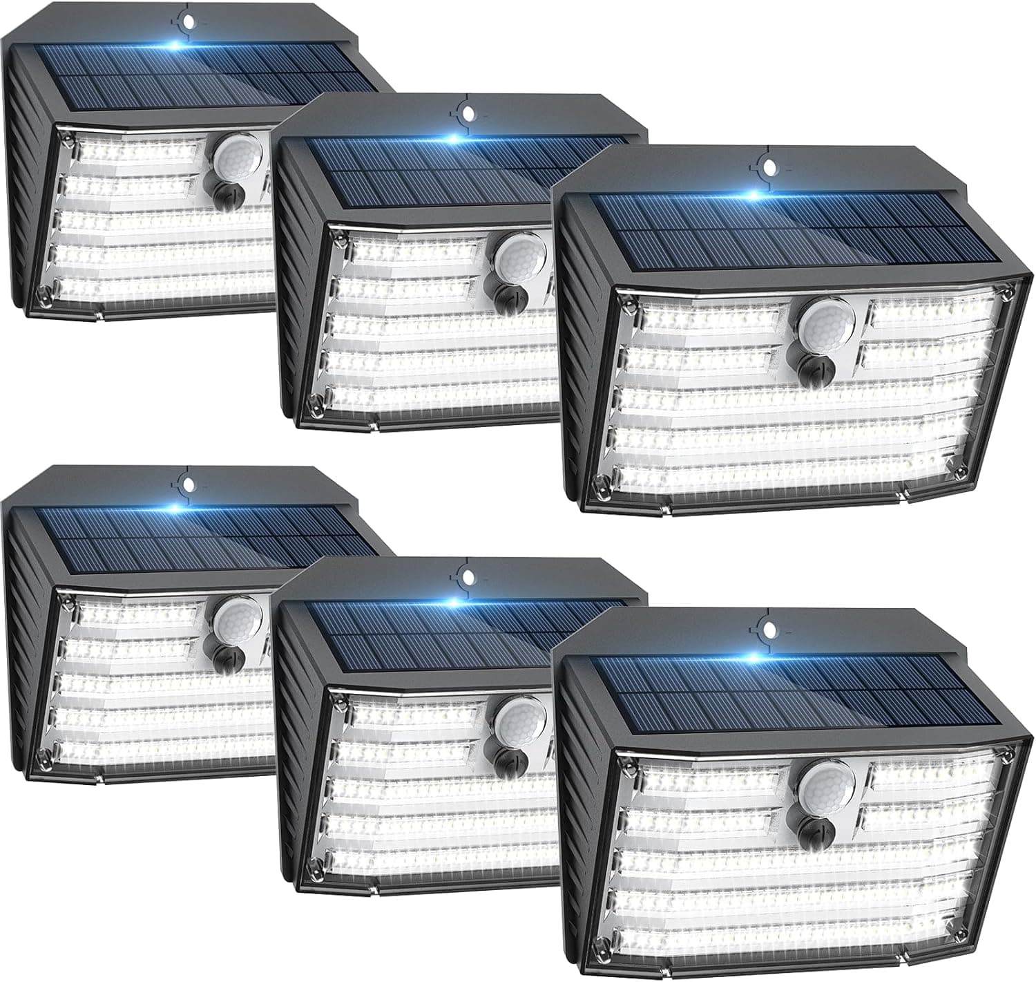 [6 Packs] Solar Motion Lights Outdoor, Ultra Bright Solar Fence Lights with Motion Sensor, IP65 Waterproof Security Light 3 Modes, 270° Lighting Angle, Wall Lights for Deck Patio Fence Garage Door