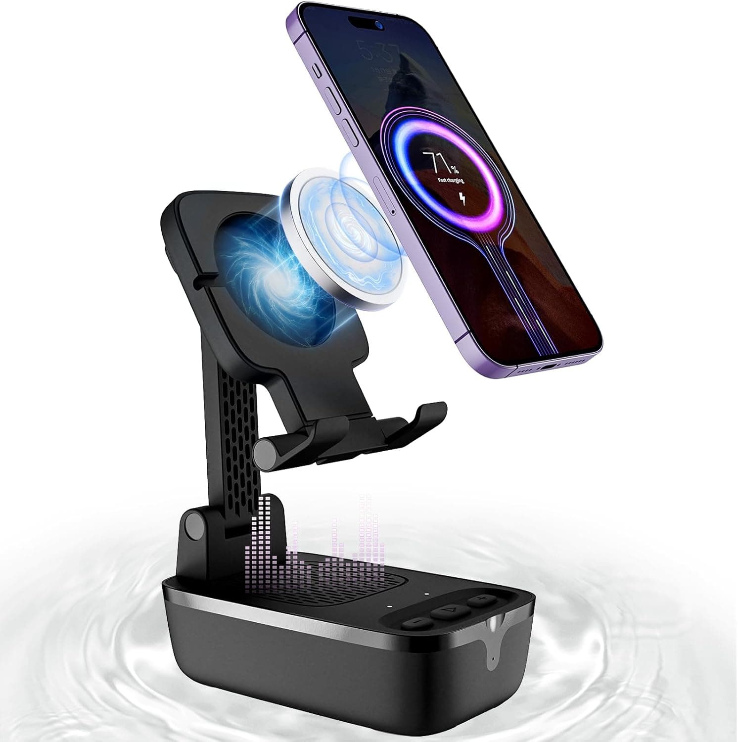 comiso Wireless Induction Speaker, Birthday Gifts for Women Men Him, Cell Phone Stand with Speaker, Cell Phone Stand with Wireless Bluetooth Phone Holder Compatible for iPhone/iPad/Samsung Galaxy