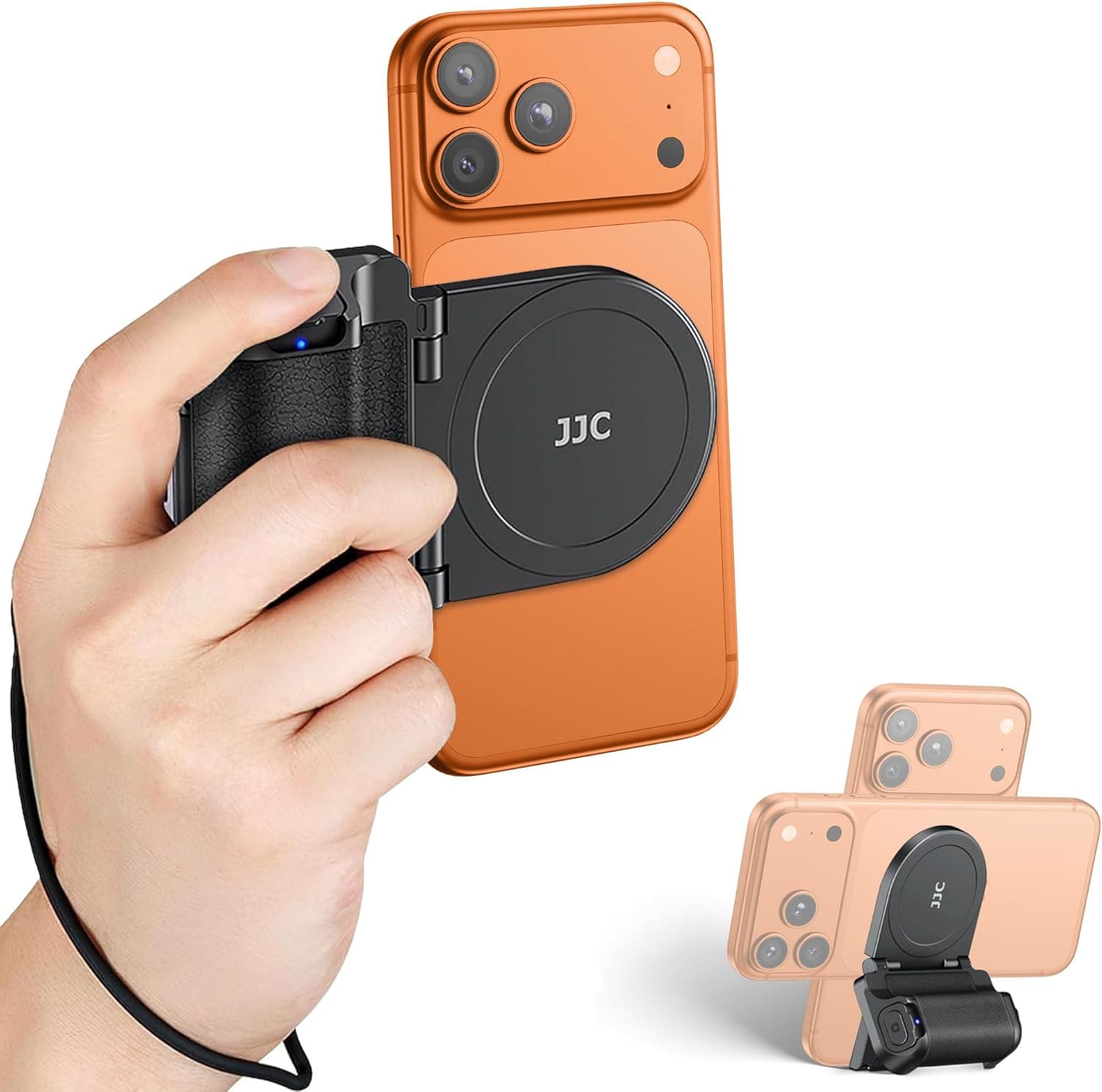 Magnetic Smartphone Shooting Holder Phone Hand Grip Handle Snap On Phone Stand with Tripod Mount & Wireless Shutter Remote for iPhone 17 Air 16 15 14 13 12 Pro Max Android Cellphone Video Photography