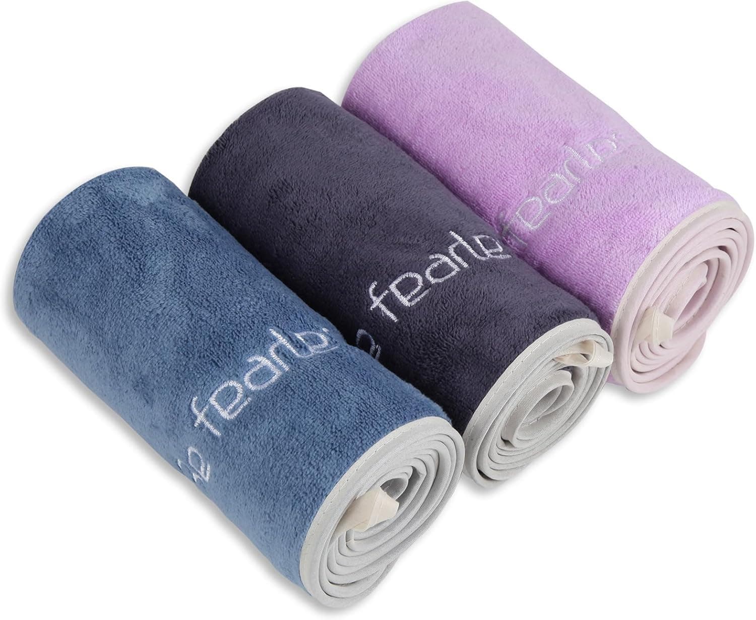 Microfiber Gym Towel Set for Men Women, Super Soft and Quick-Drying Towels for Fitness, Yoga, Cycling, Swimming (Blue+Grey+Purple, 3 Pack)