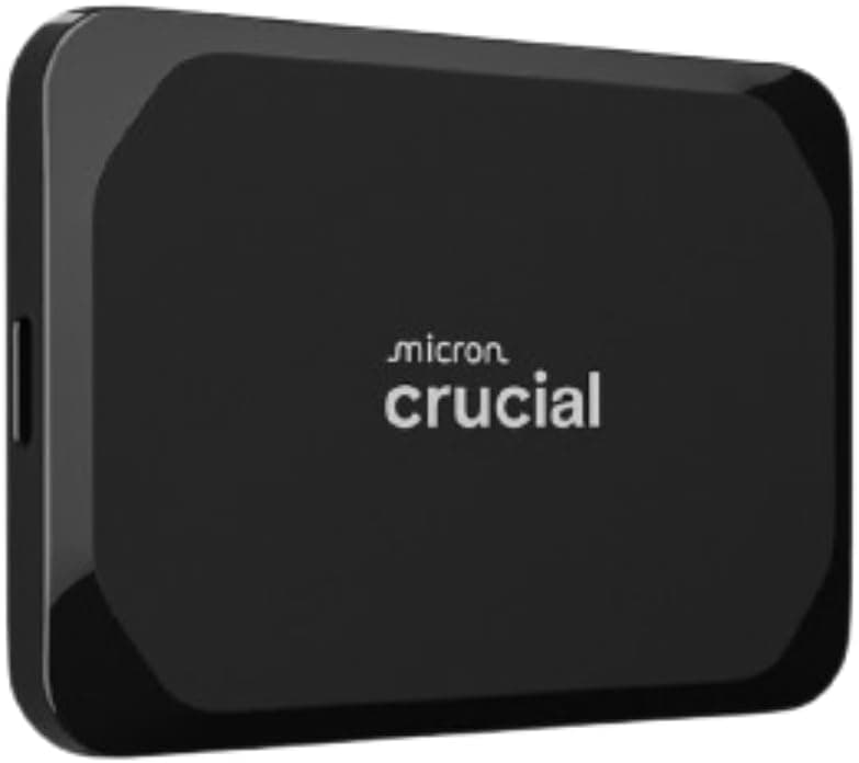 Crucial X9 1TB Portable SSD, Up to 1050MB/s, USB 3.2 USB-C, External Solid State Drive, Compatible with Windows, Mac, & Android, Reliable Storage for Games, Files, & Backups, Black - CT1000X9SSD902