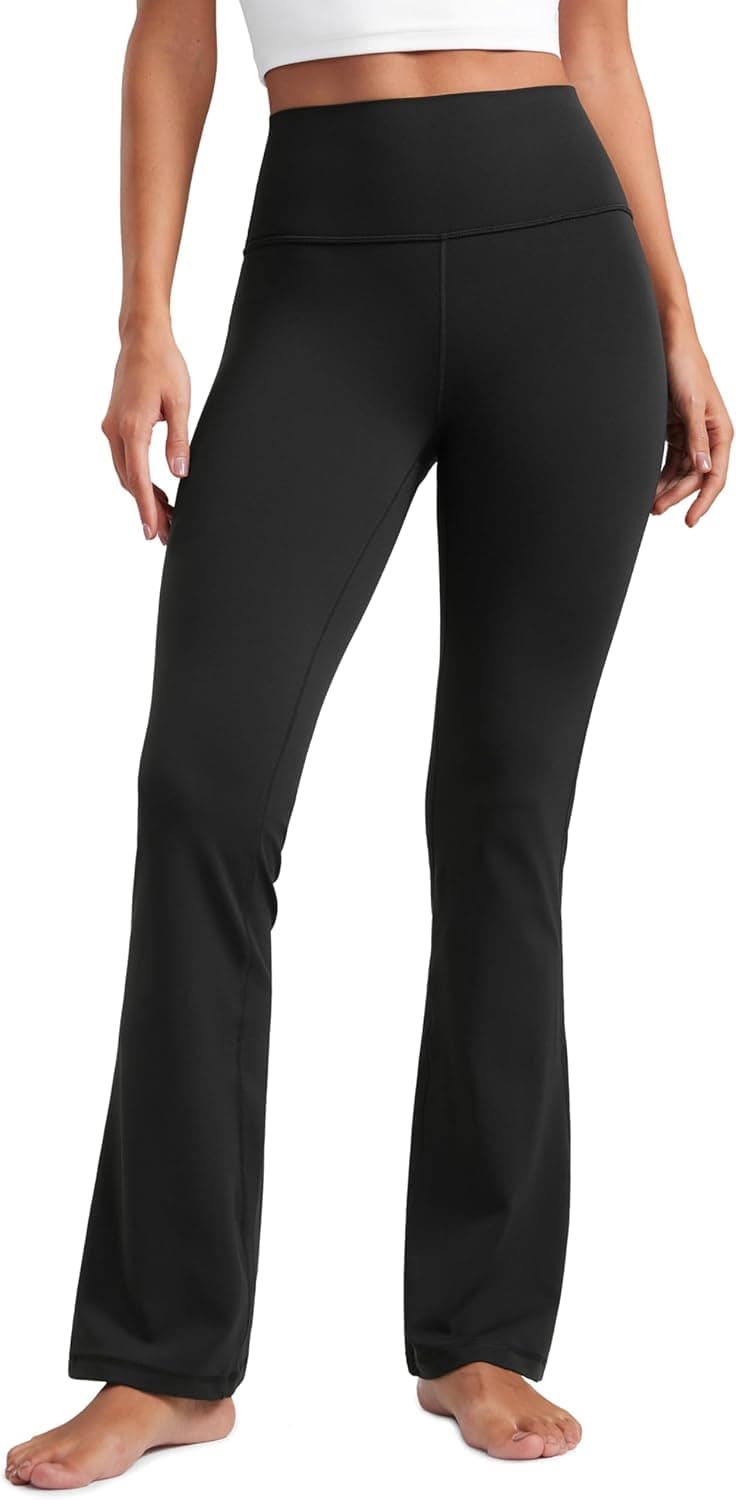 CRZ YOGA Butterluxe Flare Leggings 29"/30.5"/32"/33.5" - High Waist Bootcut Wide Leg Lounge Womens Yoga Pants with Pocket