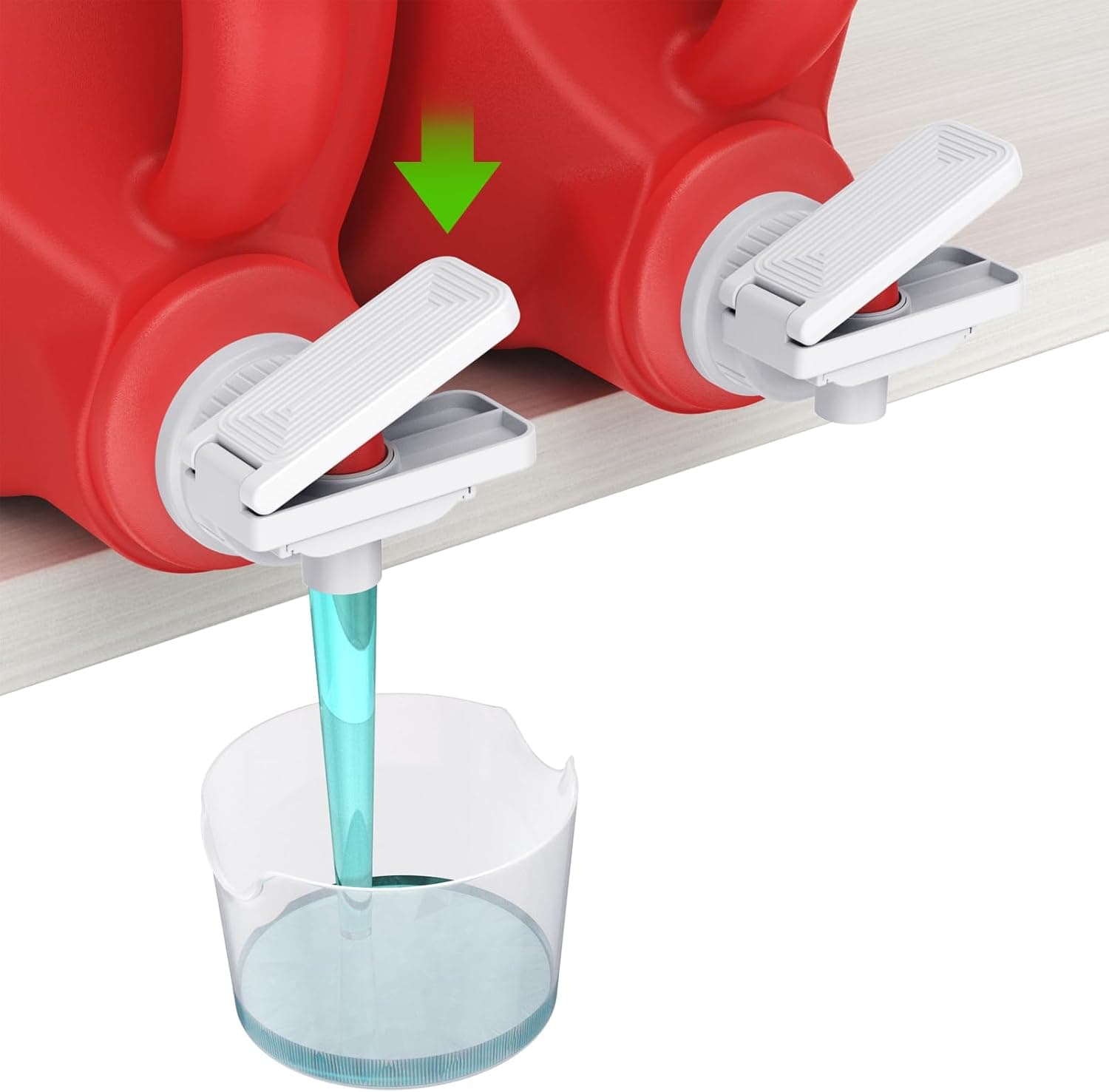 [2 Pack] Laundry Detergent dispenser Nozzle Switch Holder, Upgraded Nozzles Switch Easily，detergent and softener accessories Fits Most Economic Sized Bottles、laundry room organization