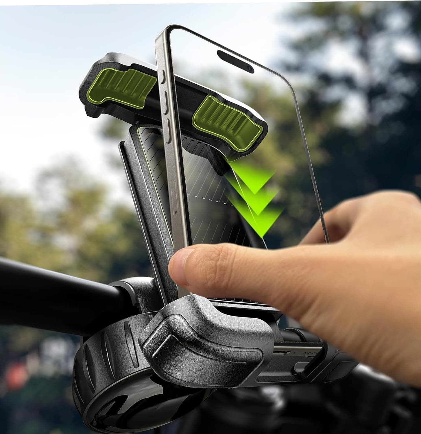 LISEN Bike Phone Holder, [Super Easy Install] 2026 Ultra Stable Motorcycle Phone Mount, Bicycle Handlebar Holder Mount for Adults Kids Bike Ebike Gear Accessories, for iPhone Samsung Google Pixel