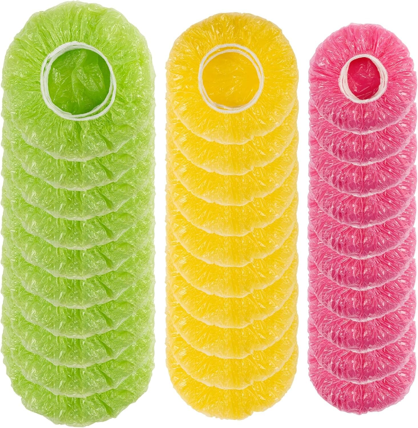 MAQIHAN 60Pcs Bowl Covers Reusable - Plastic Bowl Cover Elastic Fresh Keeping Bags Wrap Reusable Plastic Stretch Elastic Food Storage Covers Sourdough Baking Bread Proofing Rising（3 Sizes）