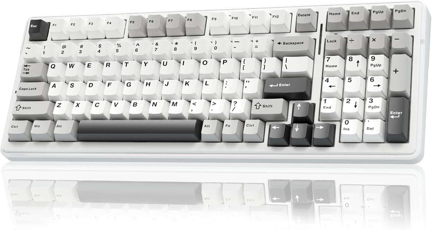 AULA F99 Wireless Mechanical Keyboard,Tri-Mode BT5.0/2.4GHz/USB-C Hot Swappable Custom Keyboard,Pre-lubed Linear Switches,RGB Backlit Computer Gaming Keyboards for PC/Tablet/PS/Xbox