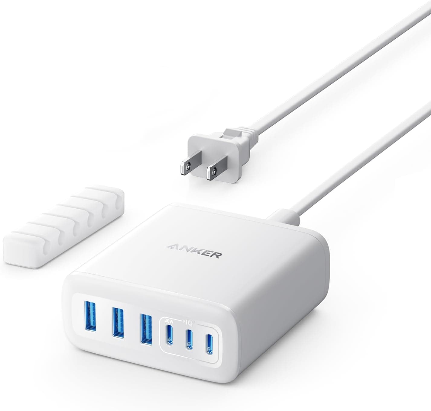 Anker Desktop Charger, Fast Charging USB C Charger, 112W Max 6-Port Charging Station, for iPhone17, iPad, MacBook, Samsung and More (Cable Not Included)