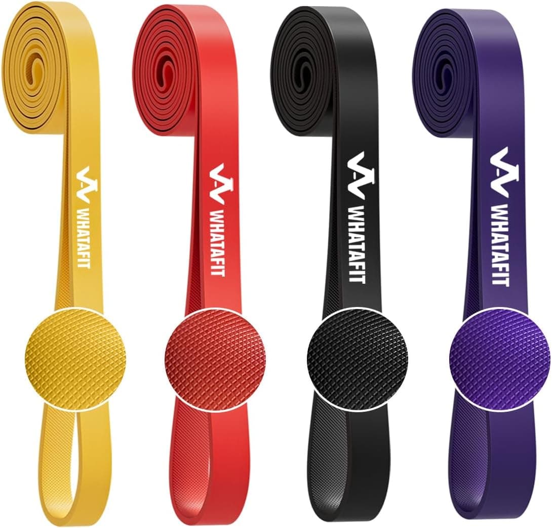 WHATAFIT Resistance Bands,Pull Up Assist Bands Set with Handles, Exercise & Workout Bands with Door Anchor for Men & Women – Home Fitness Equipment for Strength Training, Stretching