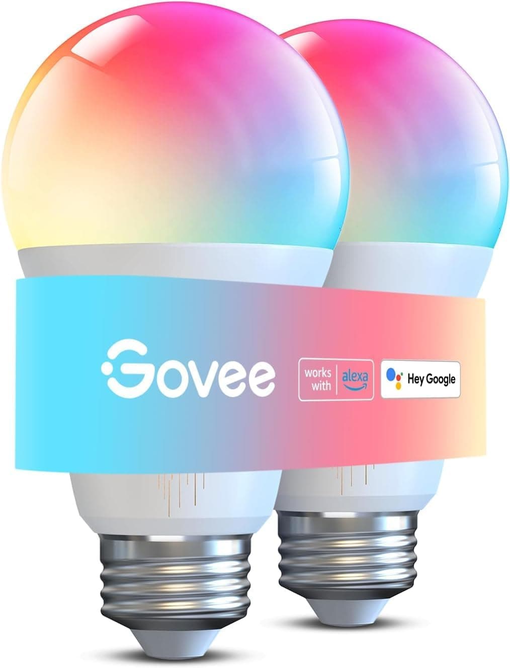 Govee Smart Light Bulbs 1200 Lumens, Color Changing Light Bulbs RGBWW Dimmable, Works with Alexa & Google Assistant, Color Bulb, 12W 85W Equivalent A19 LED Bulbs for Bedroom Living Room, 2 Pack