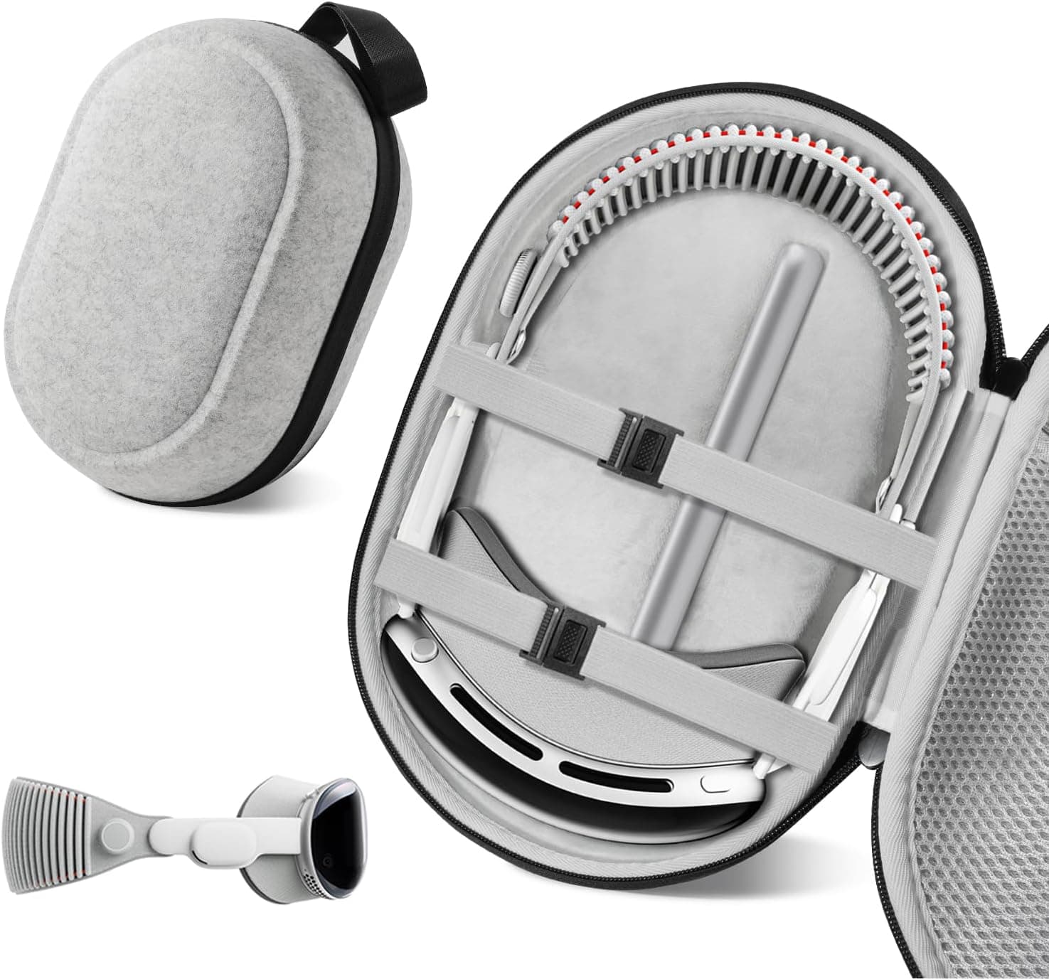 sarlar Hard Carrying Case Compatible with Apple Vision Pro M5/M2/Galaxy XR and Accessories, Travel Case Lightweight and Portable Protection for VR Gear/Battery/Adapter/Cables, Ultra-Sleek Design