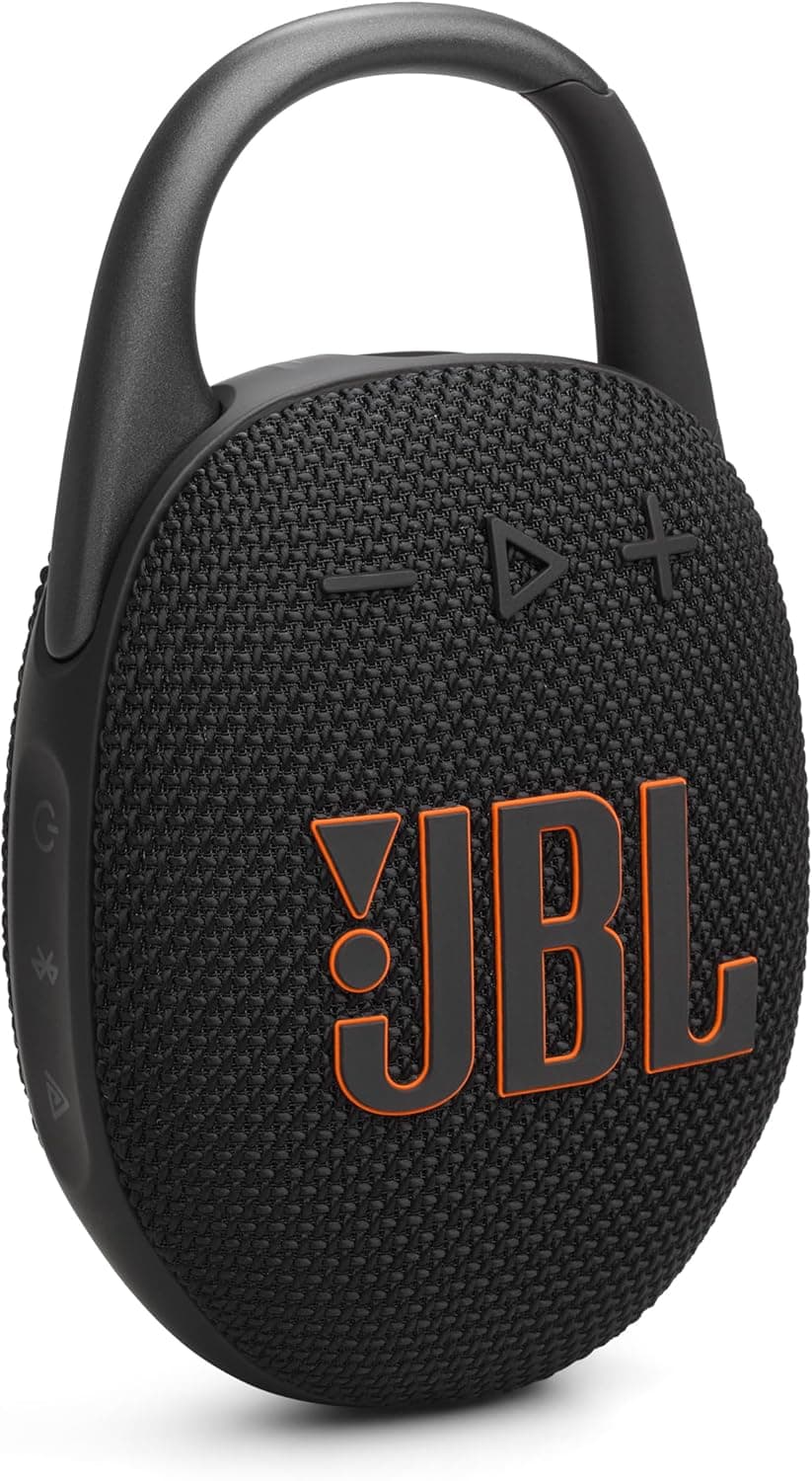 JBL Clip 5 - Ultra-Portable, Waterproof & Dustproof Bluetooth Speaker, Big JBL Pro Sound with Punchy bass, Integrated Carabiner, Up to 12 Hours of Play, Made in Part with Recycled Materials (Black)