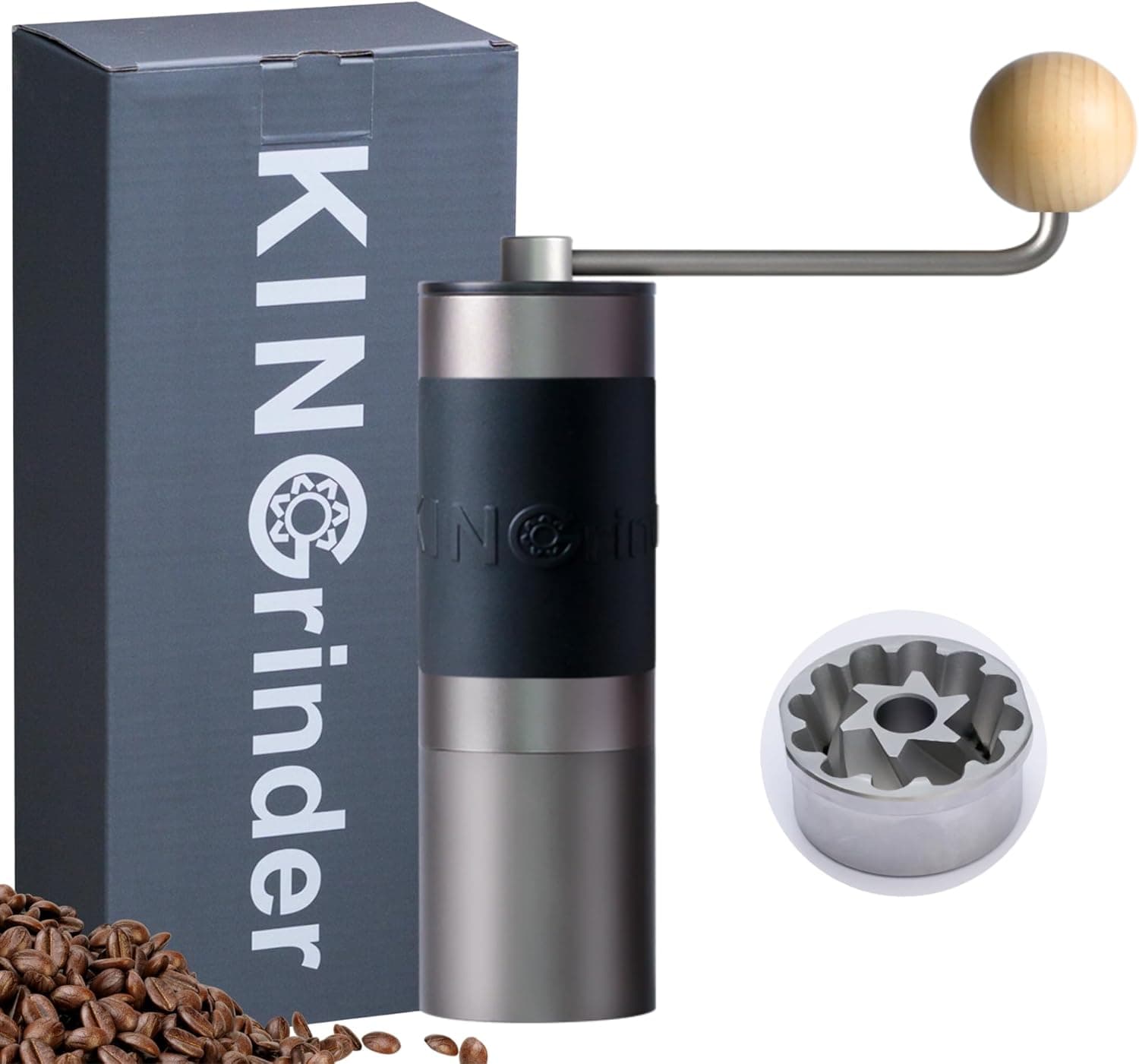 【Famous KOL Recommended】KINGrinder K2 Manual Hand Coffee Grinder with Straight Handle for French Press, Drip, Espresso with Assembly Consistency Stainless Steel Conical Burr Mill, 20-25g Capacity