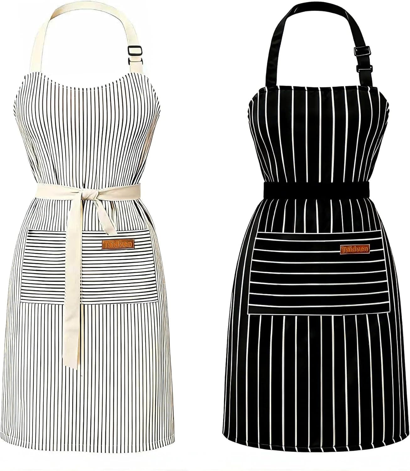 2 Pack Apron - Unisex, Adjustable Bib Kitchen Apron, Cooking Apron, Aprons for Women Men with Pockets, Chef Aprons