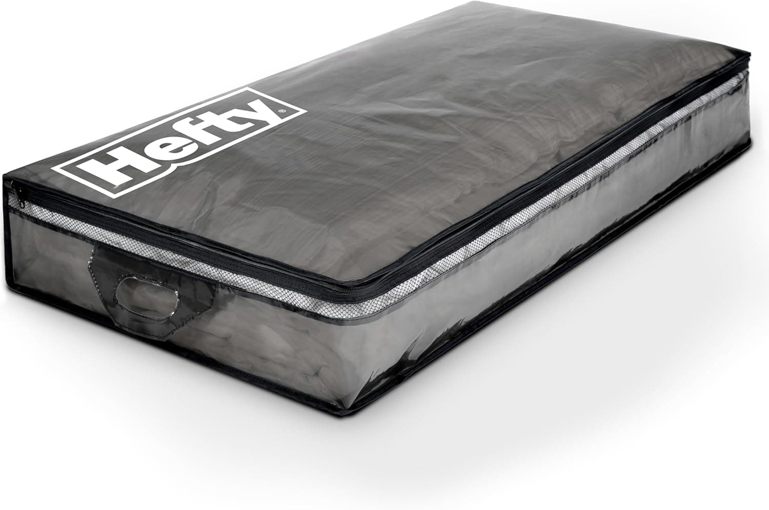 Hefty Underbed Flexible Tote with Breathable Mesh, Double Zipper, 2 Handles – Ideal for Moving or Clothes & Apparel Storage, Alternative to Plastic Bin, Organizer or Container