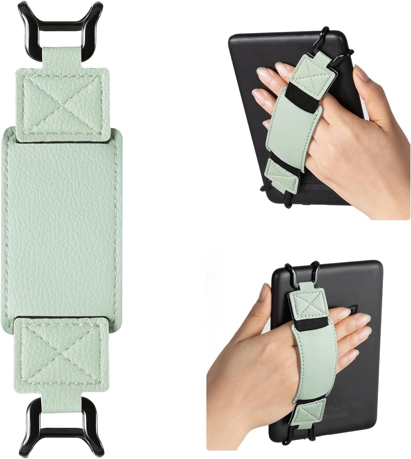 CoBak Secure Hand Strap for Kindle and Tablets - Versatile and Lightweight Finger Grip Holder for 6-7.5" Kindle/Kobo/Voyaga/Lenovo/Sony E-Book Tablet - High Elasticity, Sagegreen-1
