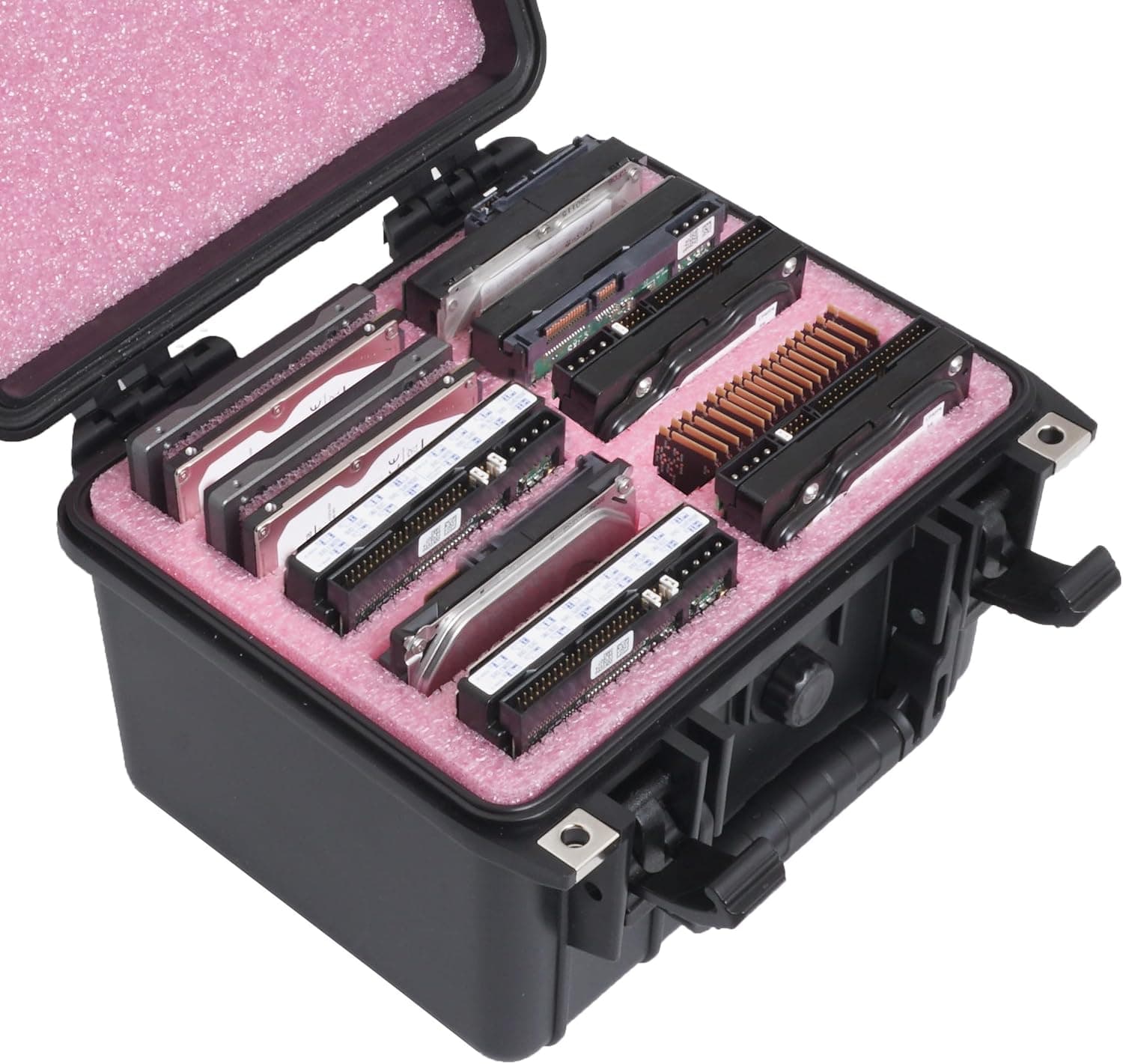 Case Club Anti-Static, Data-Safe Medium HDD & SSD Internal Drive Storage Case. Hard-Shell, Waterproof, Airtight, Padlockable Cases Protects & Prevents Data Corruption