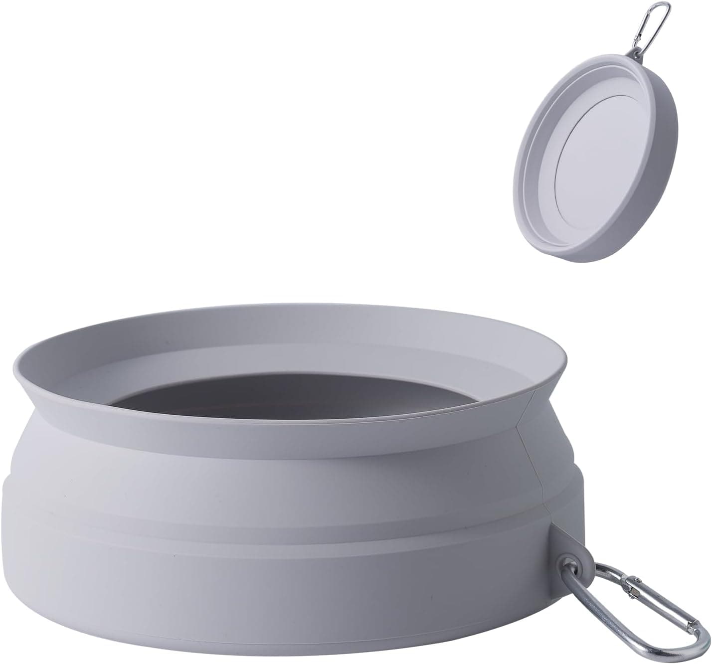 SLSON Spill Proof Dog Water Bowl for Cars,Collapsible No Splash Dog Travel Bowls Integrated Molding Portable Pet Bowl for Vehicle Road Trip Truck,RV,SUV,Boat Accessories (Cold Grey)