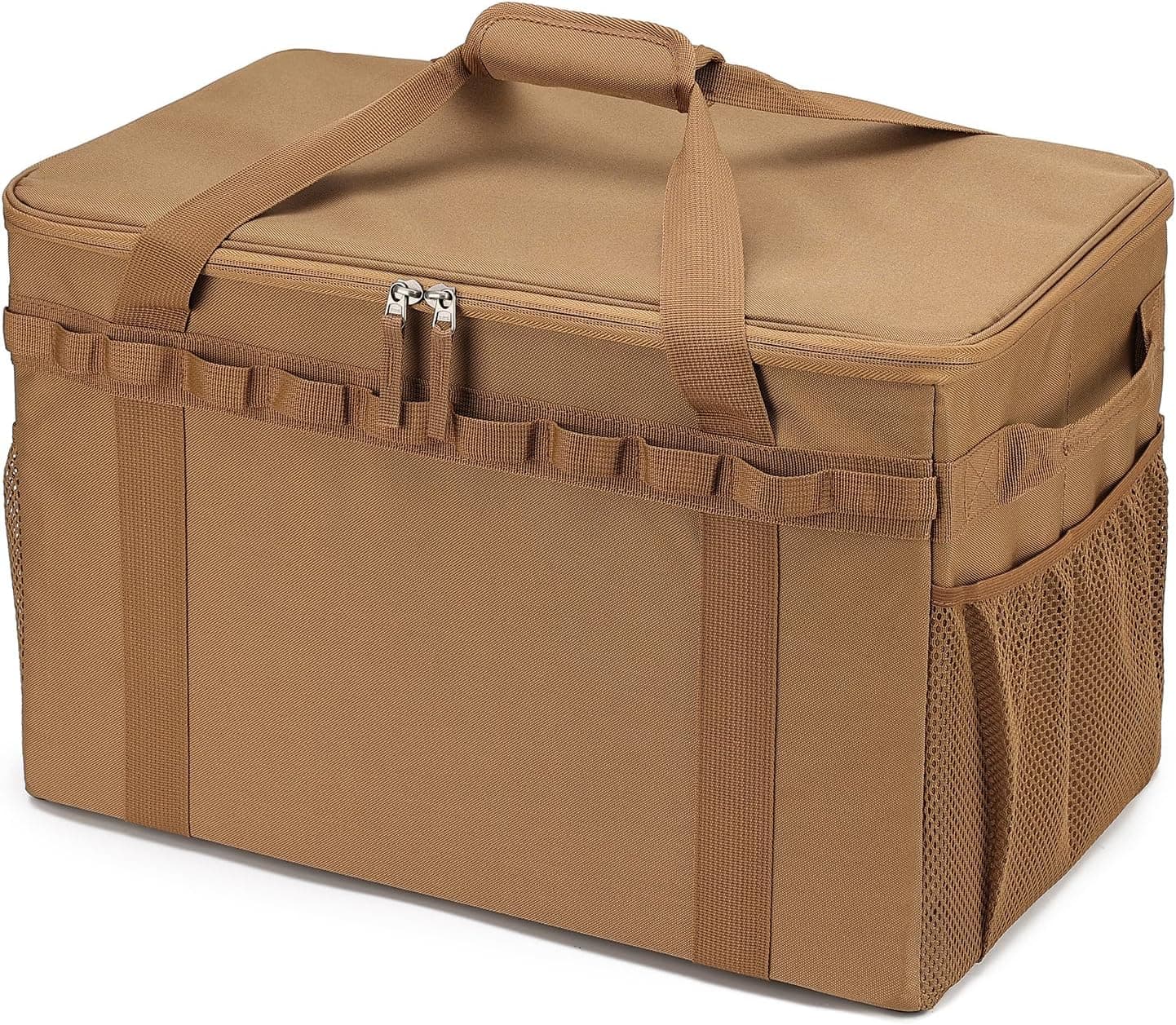 Tactical Camping Storage Bag - 46L Utility Tote Bag Trunk Organizer (Coyote Brown)