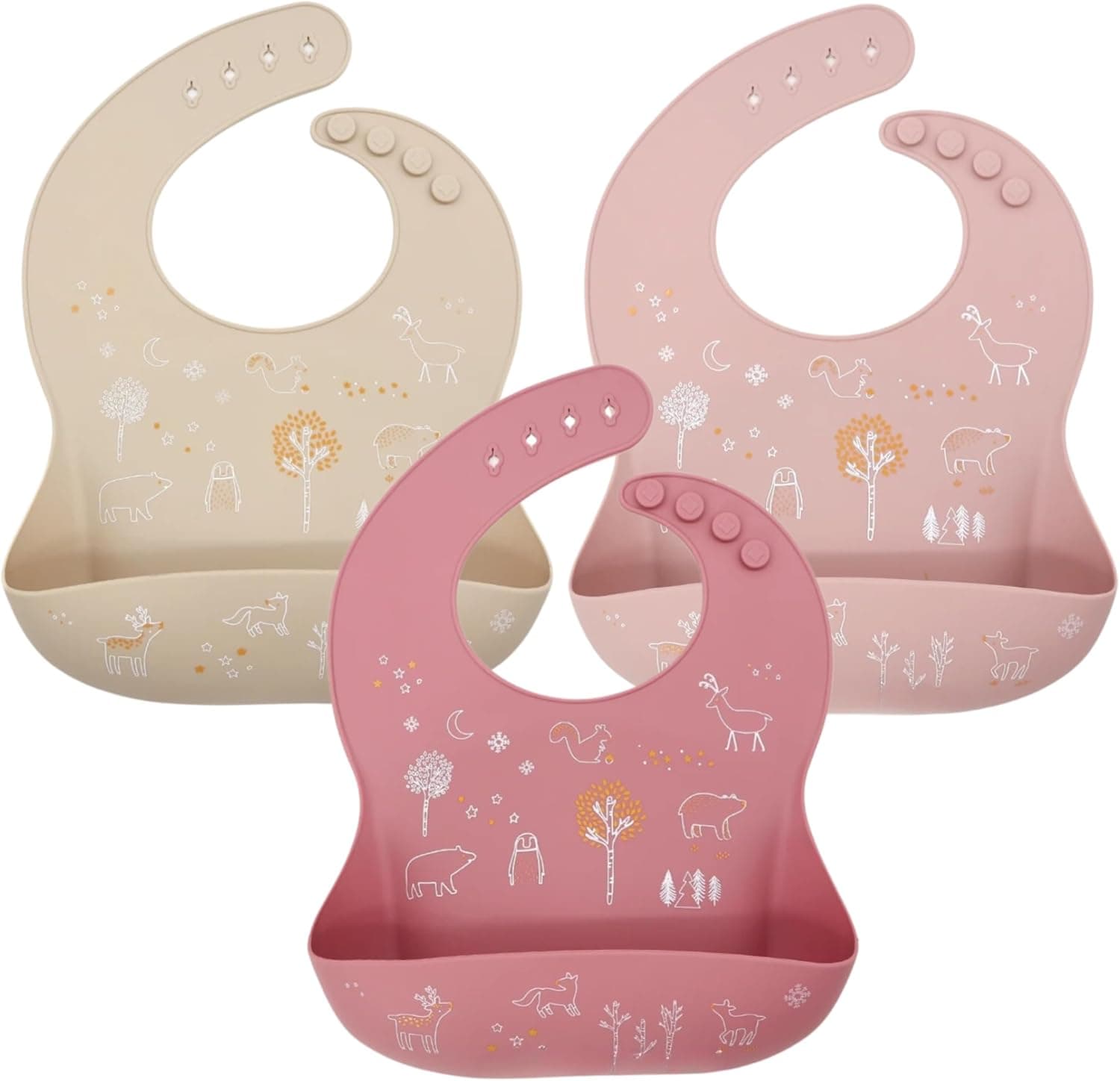 Silicone Bibs For Babies-3 Silicone Baby Bibs, Baby Bibs For Eating, Silicone, Washable Bibs, Feeding bibs, silicone bib,