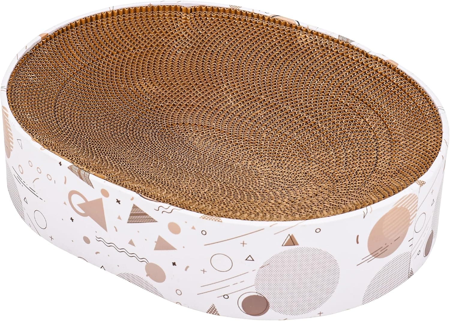 Oval Sturdy Cat Scratching Cardboard Pad Breathable Cat Scratch Pad, Cat Scratching Cardboard for Indoor Cats, Furniture Protecter