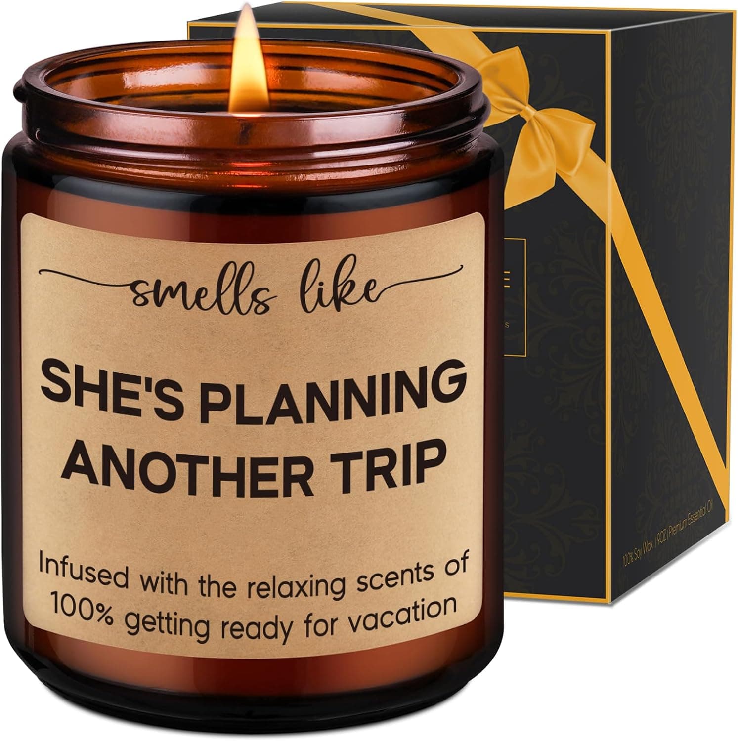 LEADO Candle, Travel Gifts for Women, Gifts for Travelers - Cool Ideas for People Who Travel, Girls Trip - Funny Birthday, Christmas, Traveling Presents for Travelers Women, Mom, Couple, Friend, Her