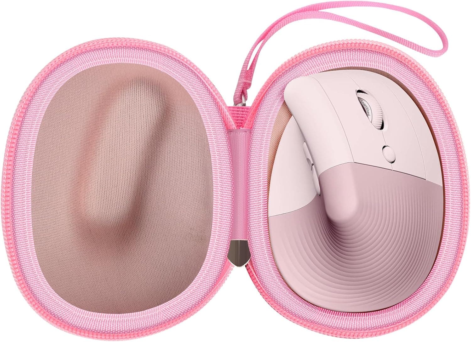 ANKHOH Case for Logitech Lift Vertical Ergonomic Mouse, Travel Carrying Holder Storage Box for Logi Wireless Bluetooth Cordless Upright Mouse - Bag Only (Pink)