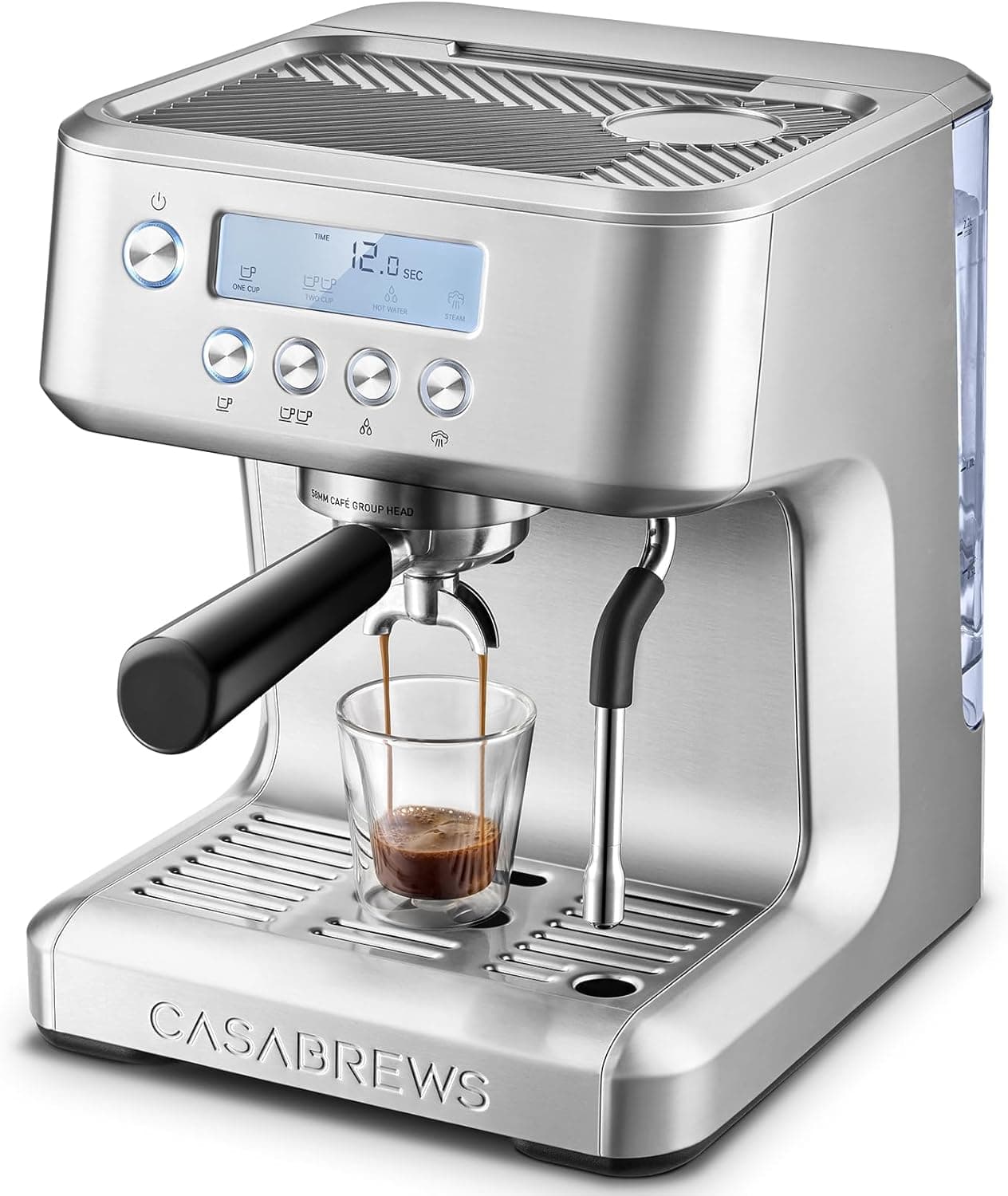 CASABREWS Ultra Espresso Machine with LCD Display, Espresso Maker with Powerful Milk Frother, Customizable Brewing Temperature, Provides Barista-Level Lattes and Cappuccinos, Gift for Men & Women