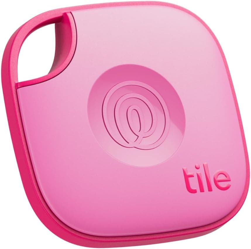 Tile by Life360 Mate - Bluetooth Tracker, Keys Finder and Item Locator for Keys, Bags and More. Phone Finder. Both iOS and Android Compatible. 1-Pack (Pink Punch)