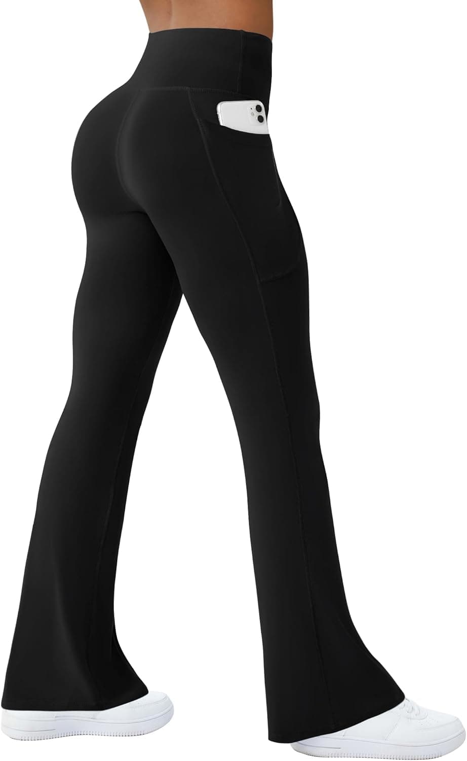 Womens Yoga Pants with Pockets High Waisted Flare Leggings Bell Bottom Yoga Dress Pants Seamless Bootcut Pants