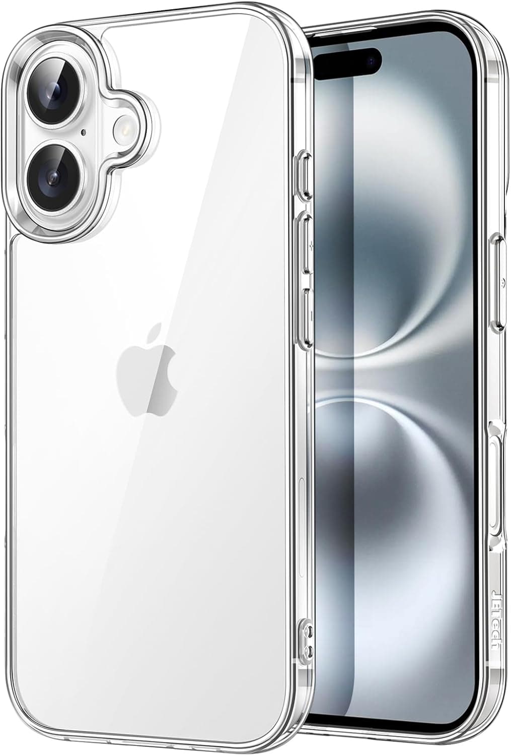 JETech Case for iPhone 16 6.1-Inch, Non-Yellowing Shockproof Phone Bumper Cover, Anti-Scratch Clear Back (Clear)