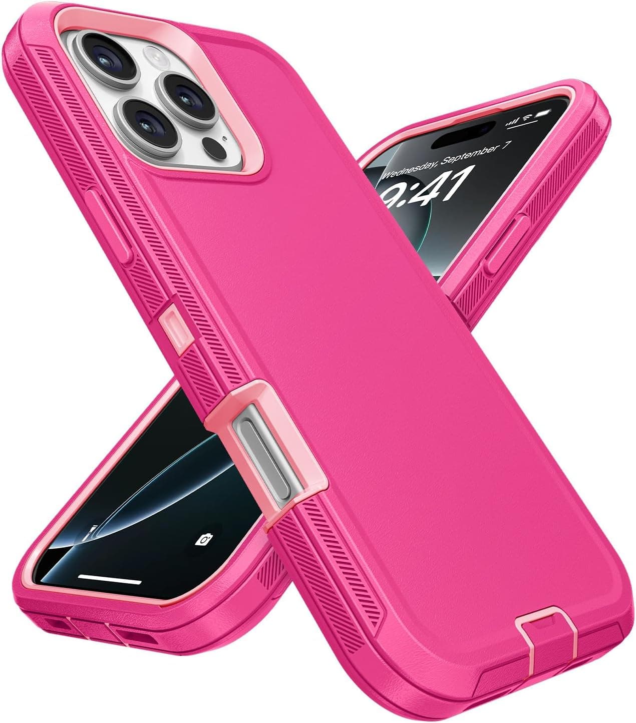 Jelanry Case for iPhone 16 Pro Max 5G 6.9-inch, Heavy Duty Rugged & Dual-Layer Shockproof Dropproof Protection with Port Anti dust Scratch Back Cover Matte Armor Phone Case for iPhone 16 Pro Max, Pink