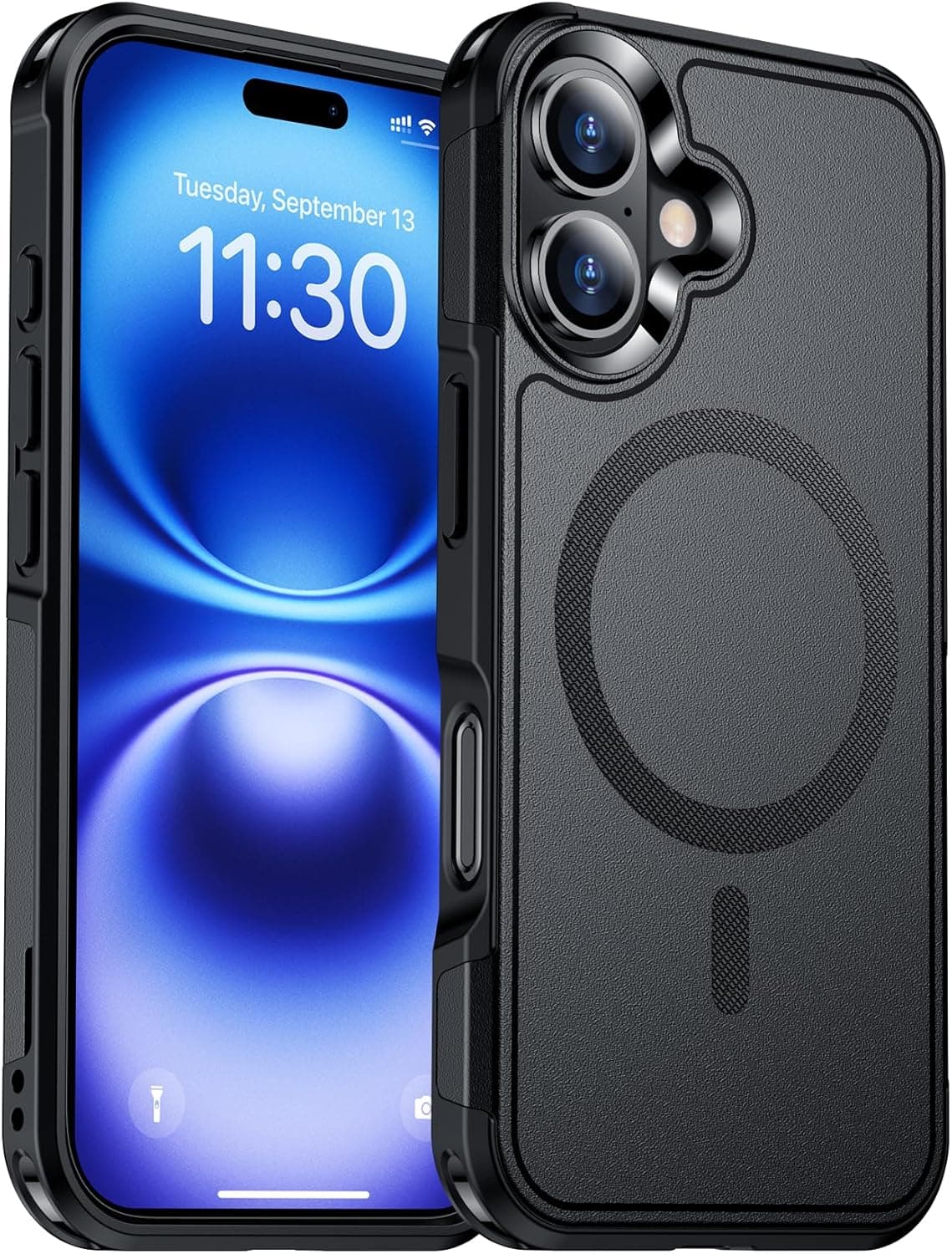 Temdan Designed for iPhone 16 Case Magnetic,[Compatible with Magsafe][Military Grade Drop Protection] Dropproof Heavy Duty Tough Rugged Shockproof Phone Case for iPhone 16 (6.1")-Black