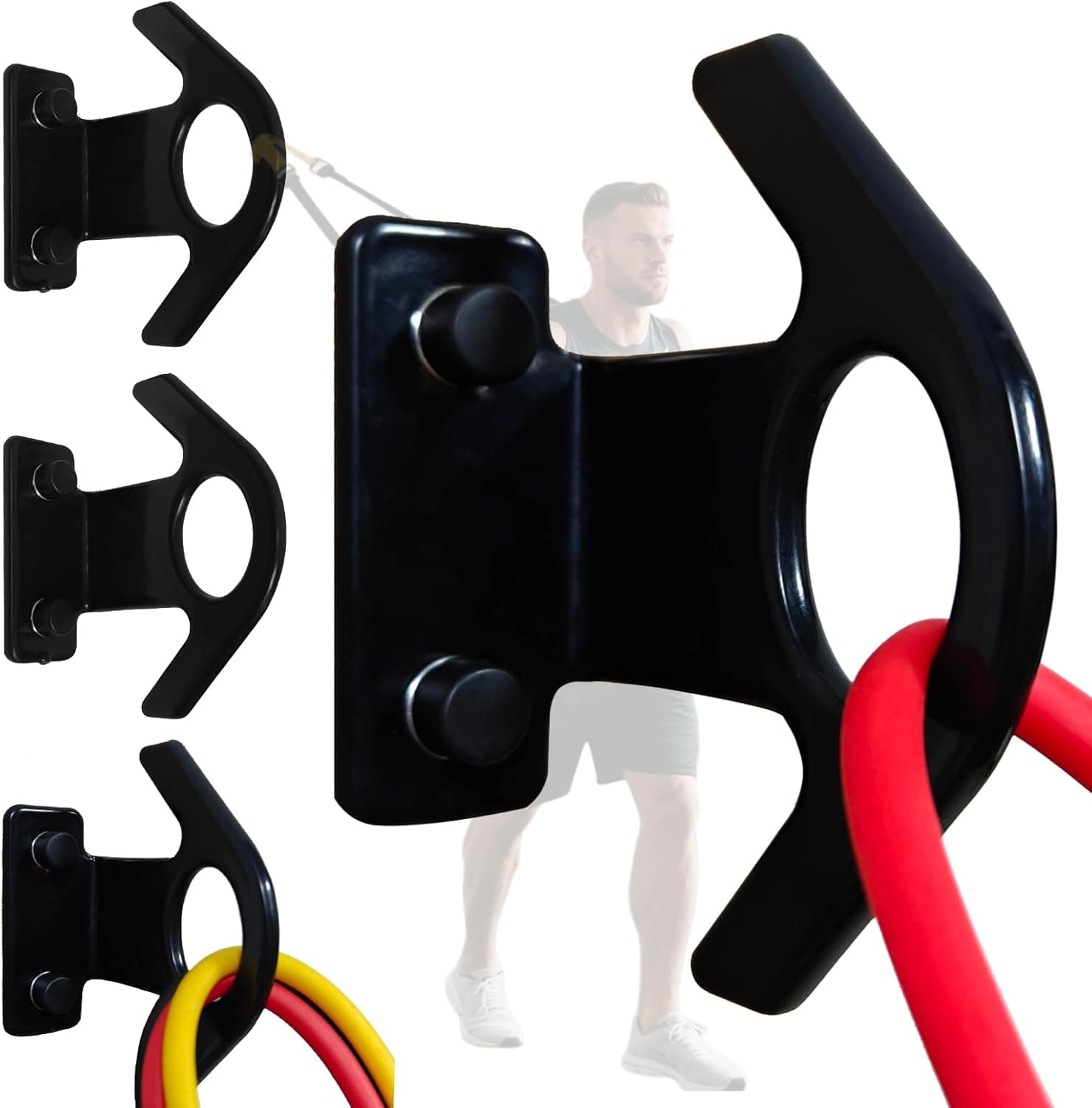 Resistance Band Wall Anchor(3PCS),Resistance Bands Wall Mount for Home Workouts & Yoga Gym，Resistance Band Hooks for Resistance Bands, Stretch Straps & Suspension Trainers