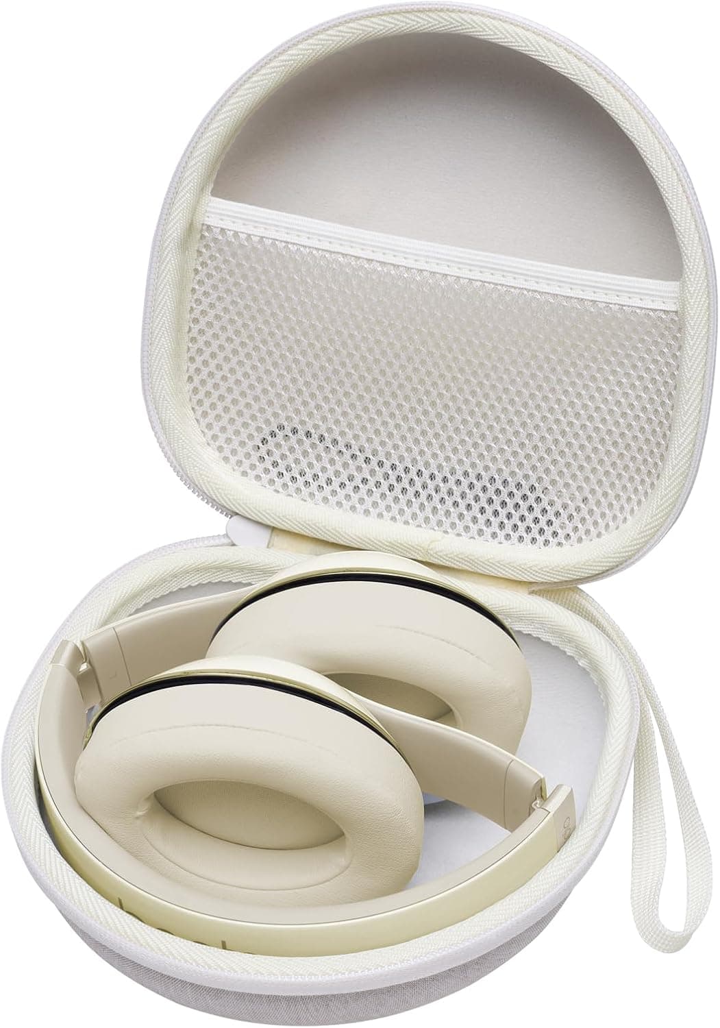 Headphone Headset Case for Beats/JLab JBuds Lux ANC/JBL/TOZO/BERIBES/Picun/KVIDIO Wireless Noise Cancelling Over-Ear Foldable Headphones (Cream)