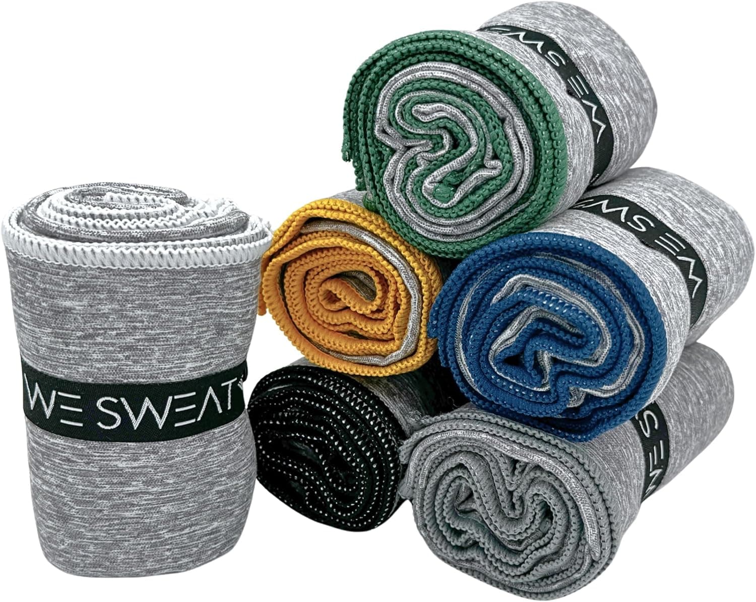 We Sweat’s Microfiber Gym Towels (6 Pack), Silver ION Odor-Free Soft and Absorbent, Sweat Towels for Gym, Travel, Hiking, Working Out, Camping, Sweat Towel (32" x 16")