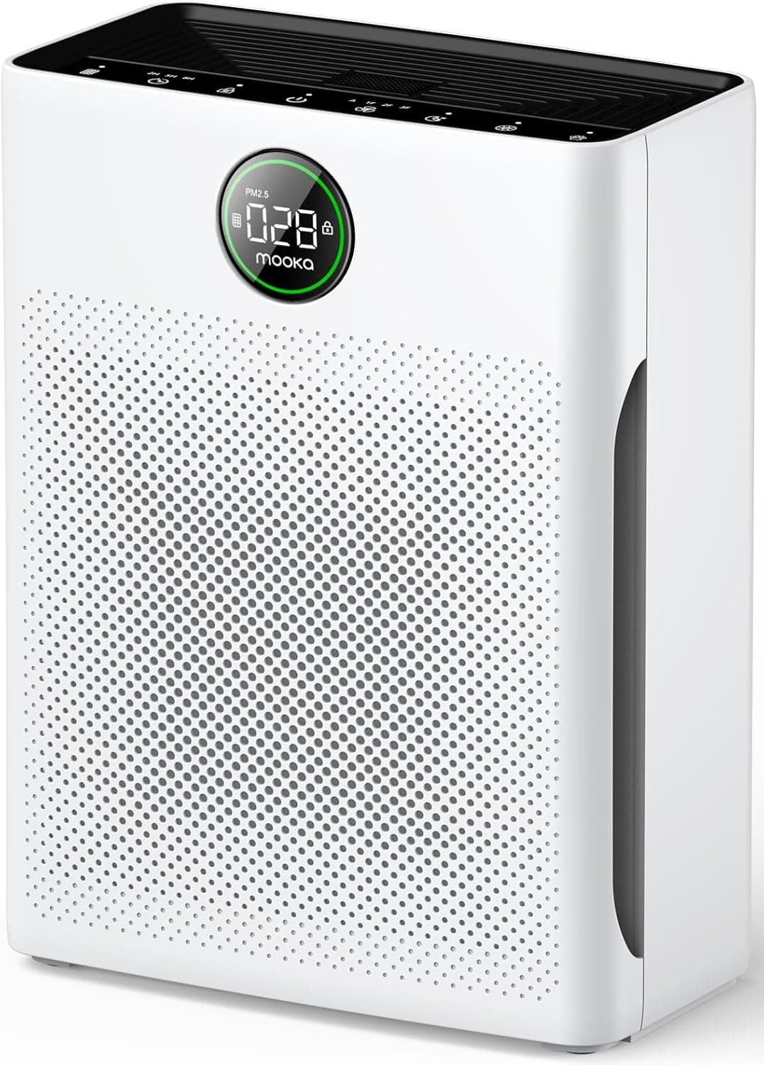 Air Purifiers for Home Large Room up to 2200sq.ft, MOOKA Air purifier for Home Pets with Washable Filter, PM 2.5 Display Air Quality Sensor Air Cleaner for Bedroom, Dorm room, Pets, Office PR1 (White)
