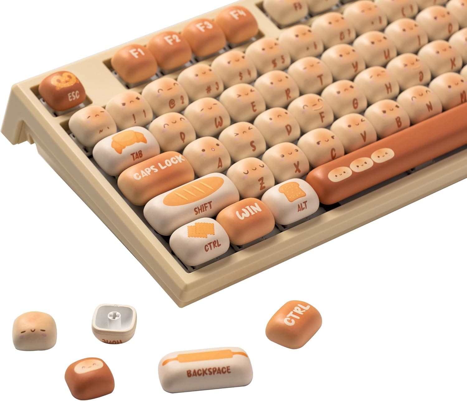 Akko PBT Keycaps Set, Bun Wonderland MOG Profile 138-Key Keycaps for Mechanical Keyboards