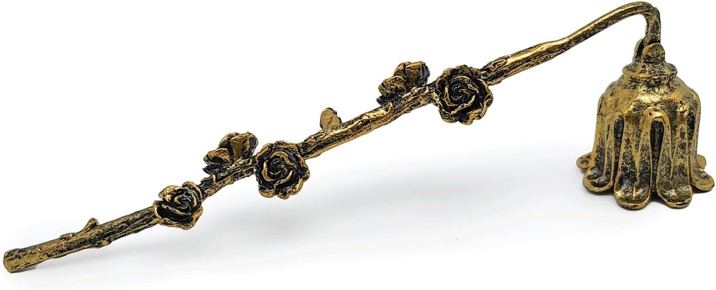 AIM & GGKK Candle Snuffer, Candle Snuffer Extinguisher with Long Handle,Retro Style Wick Flame Snuffer for Putting Out Candle Flame Safely,Floral Candle Snuffers Accessory for Candle Lovers