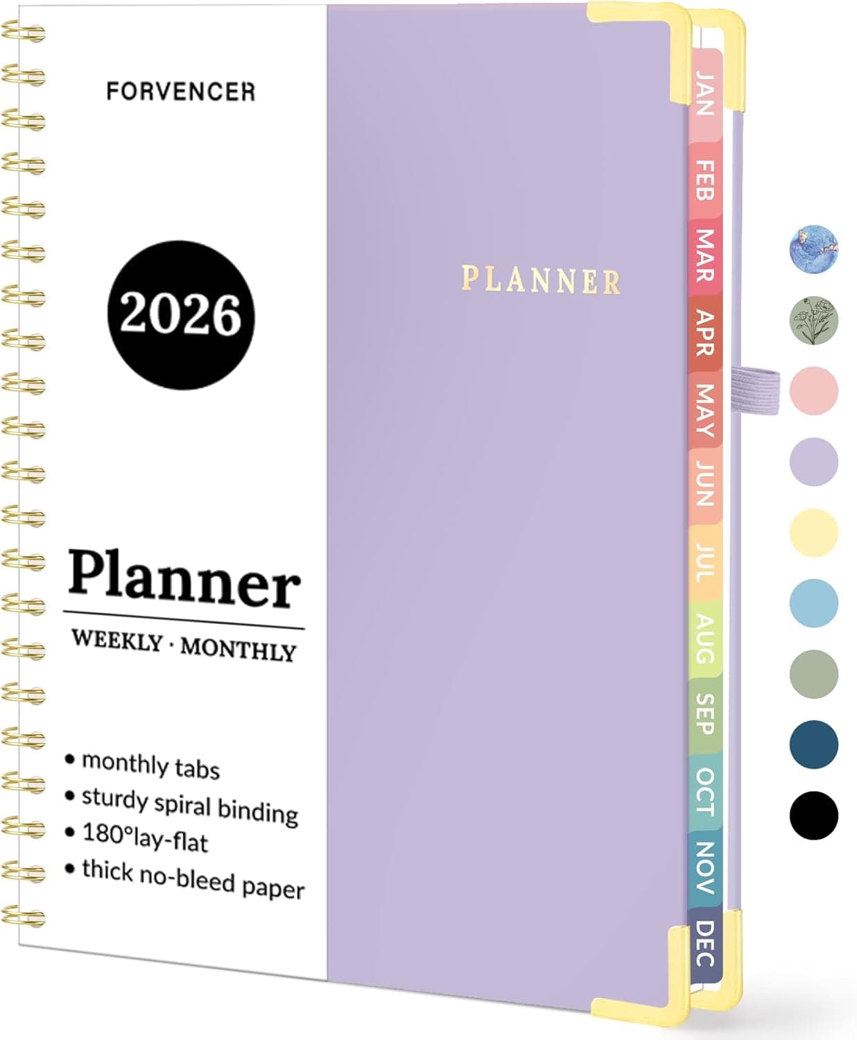 2026 Planner, Forvencer Calendar Planner Weekly and Monthly, Jan 2026-Dec 2026, 8.5" X 11", Hardcover Agenda Book, Daily Journal Organizer with Inner Pocket, Notebook for Office School, A4, Purple