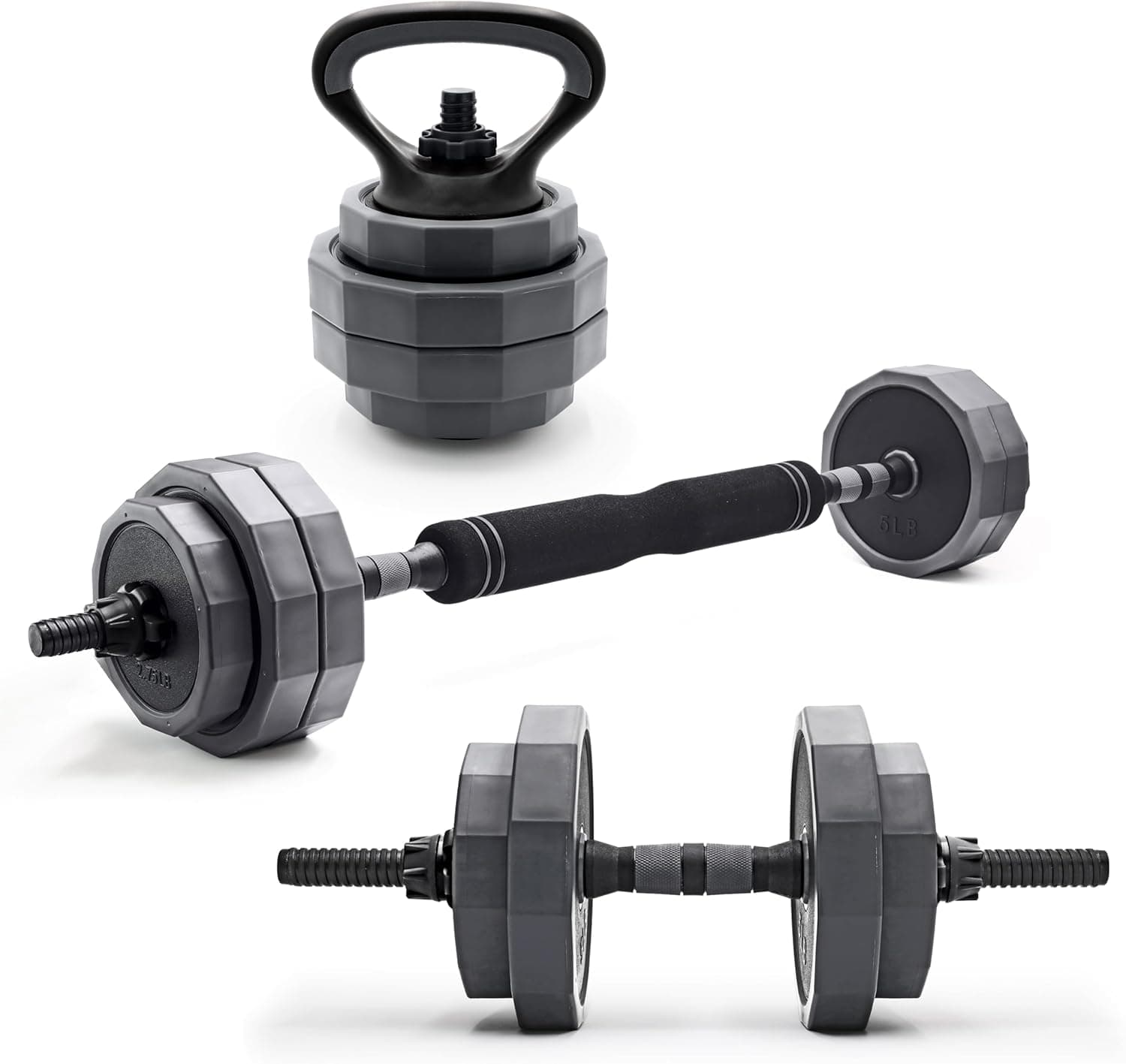 CAP Barbell Multi-Use Adjustable Weight Set - Versatile Dumbbell, Barbell & Kettlebell for Full-Body Workouts | 45lb and 66lb options
