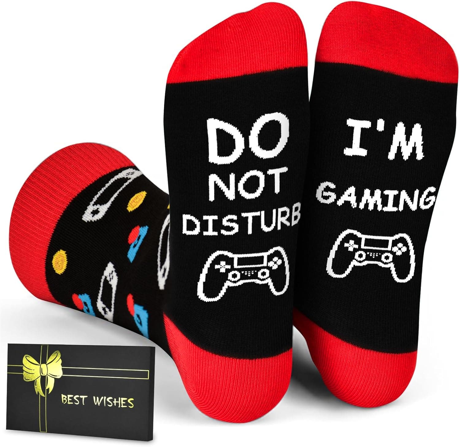 Dealswin Stocking Stuffers for Teen Boys, Chritmas Gifts for Men boyfriend Dad, Do Not Disturb I'm Gaming Funny Gamer Socks