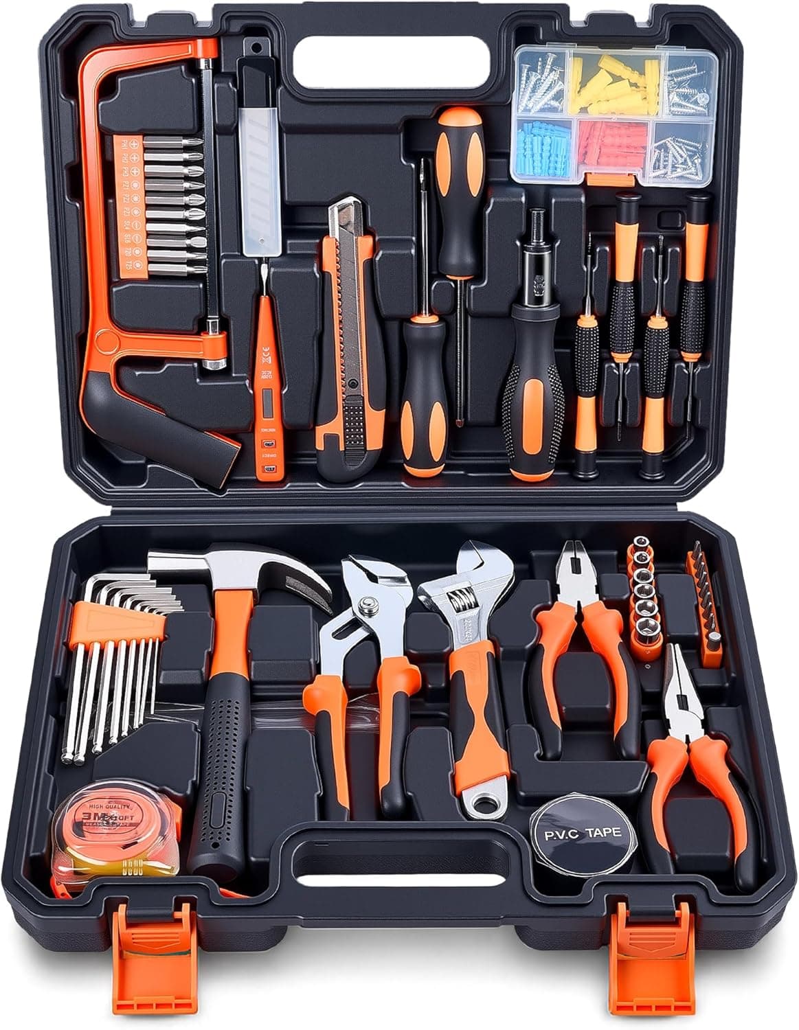 160 Piece Tool Set, Basic Home and Car Tool Kit with Tool Box, Automotive Apartment New Homeowner Hand Tool Kit for Men