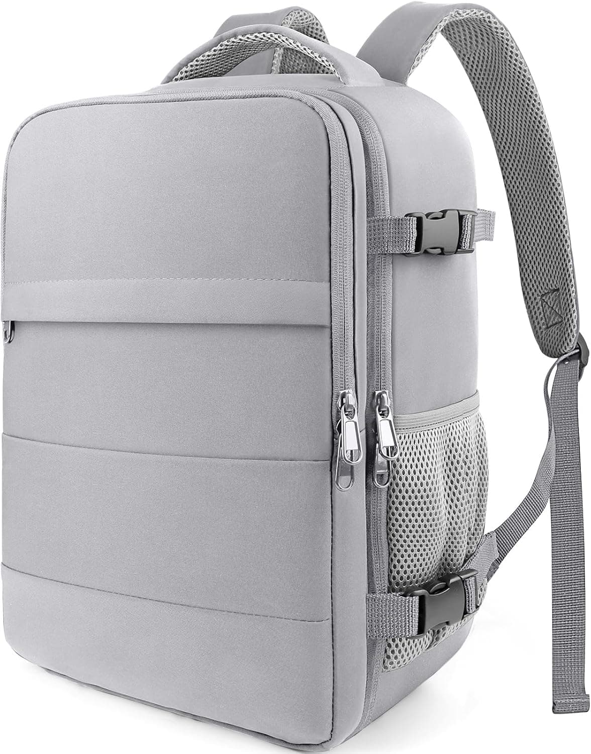 HOTOR Travel Backpack - Flight Approved Travel Bag for Men and Women, Carry on Luggage for 15.6" Laptop and Travel Essentials for Work, Business, Weekender, College 11.8"x7.9"x17.3" (Grey)