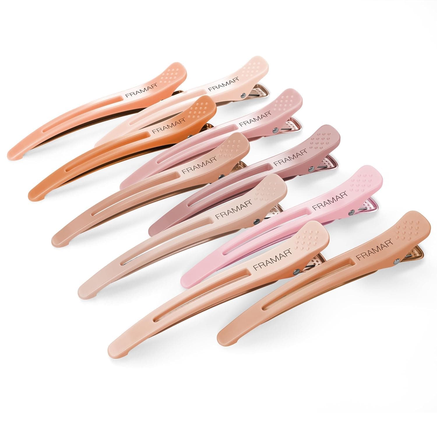 Framar Neutral Creaseless Hair Clips 10 pack – Professional Salon Hair Clips for Styling Sectioning, Hair Styling Clips, Hair Clip For Sectioning, Hair Sectioning Clips – Prevents Creases Or Dents