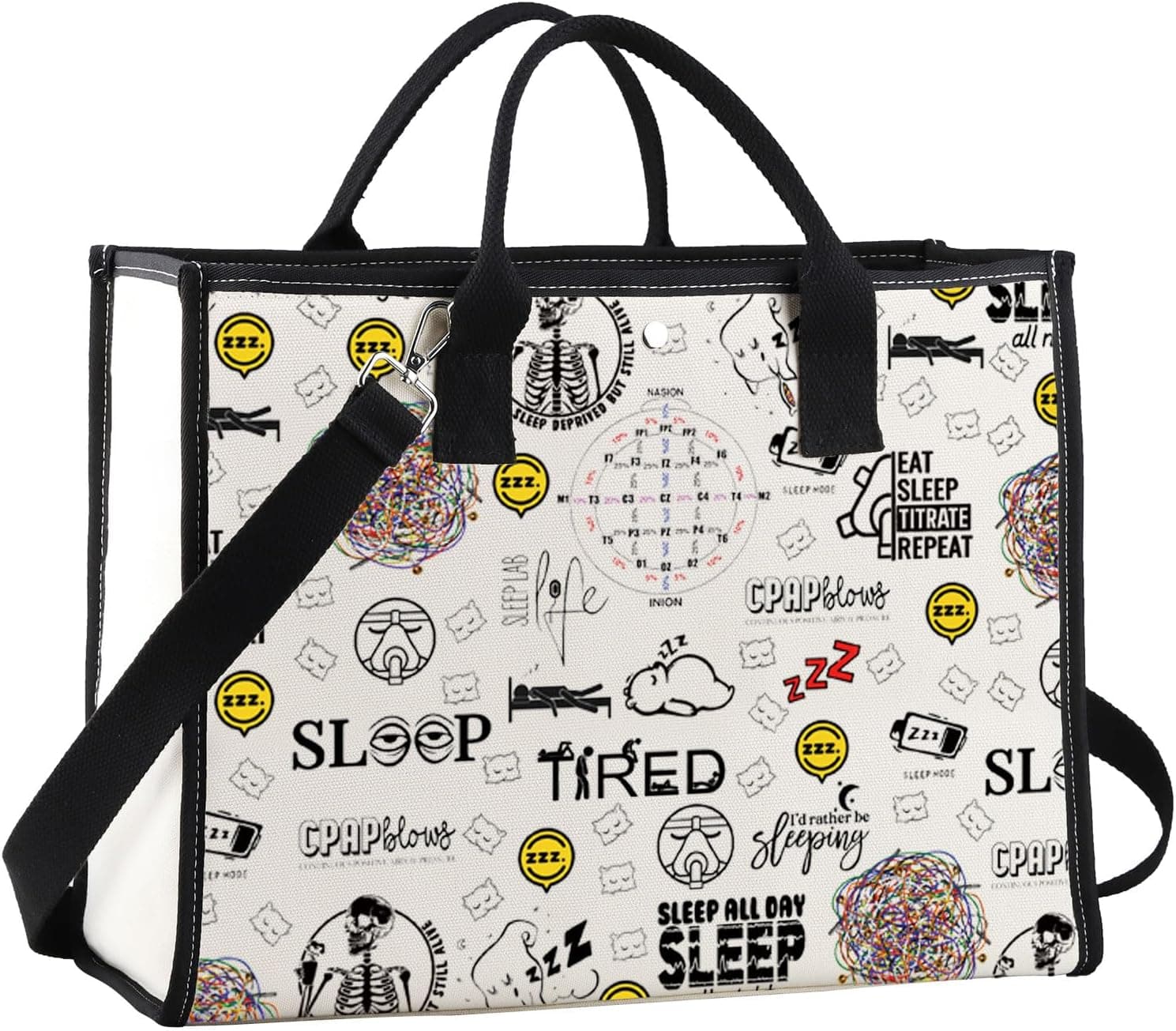 JNIAP Sleep Tech Tote Bag - Technologist Gifts, Medicine Squad Gifts, RPSGT Tech Tote Bag