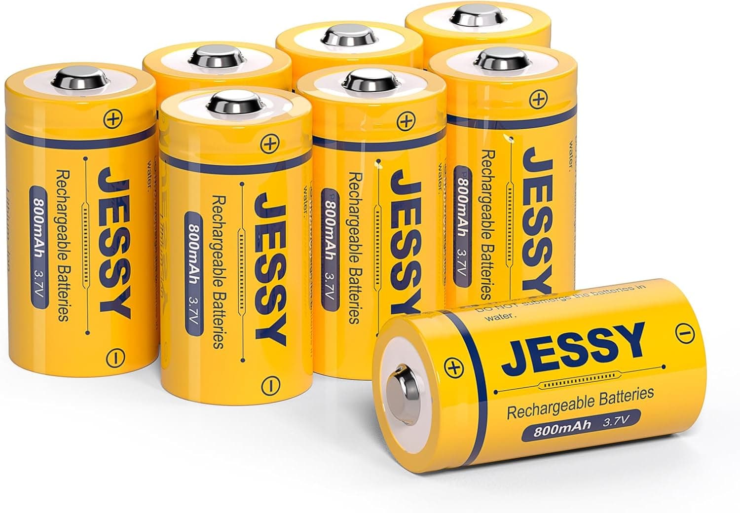 JESSY CR123A Rechargeable Batteries, 3.7V Lithium Battery for Arlo Wireless Cameras VMC3030 VMK3200 VMS3330 3430 3530 and Flashlight Polaroid Microphone (8 Pack)