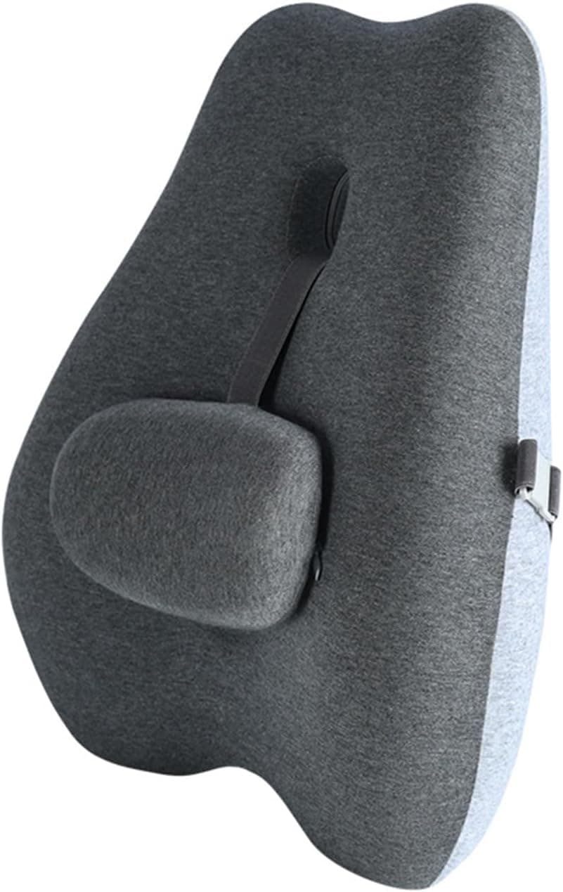 Adjustable Lumbar Support Pillow for Office Chair Improve Lower Back Pain Relief & Sitting Posture Back Support Pillow with Adjustable Slider Ergonomic Memory Foam Back Cushion for Long Sitting（1 Pcs）